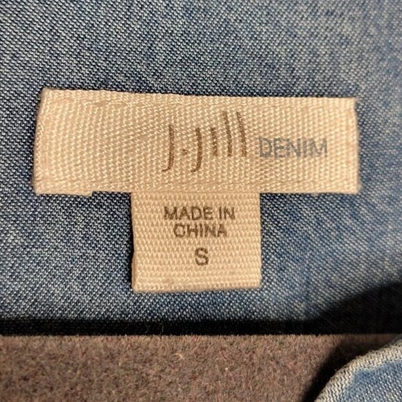 J. Jill Denim Women's Small Button Front Chambray Blouse Long Sleeve - Picture 3 of 8